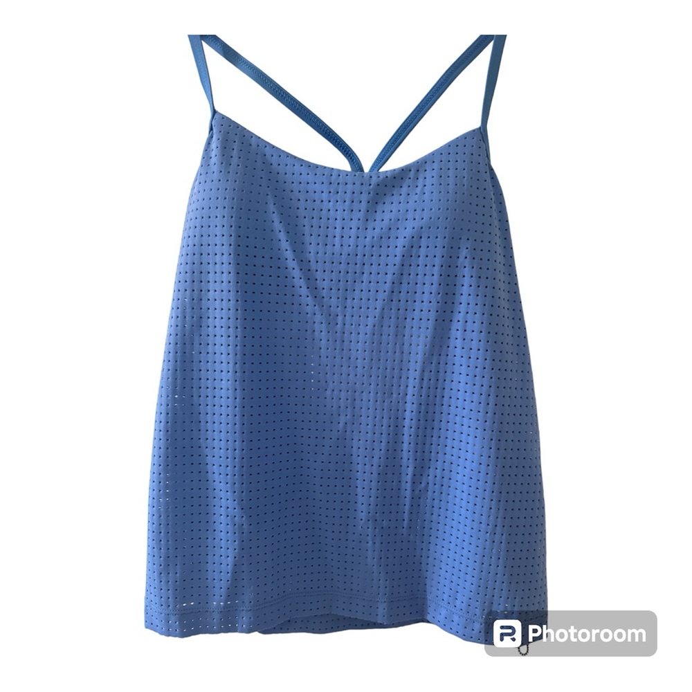 NWT Nike Essential Blue Mesh Layered Tankini Top Small Racerback Women